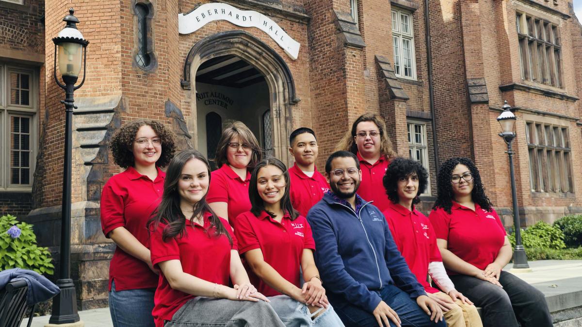 Picture of the PALs in front of the NJIT sign