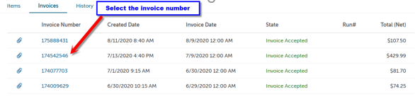 Select the Invoice Number