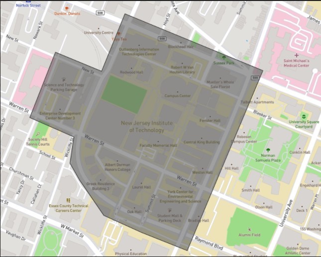 NJIT Newark Campus Geofence
