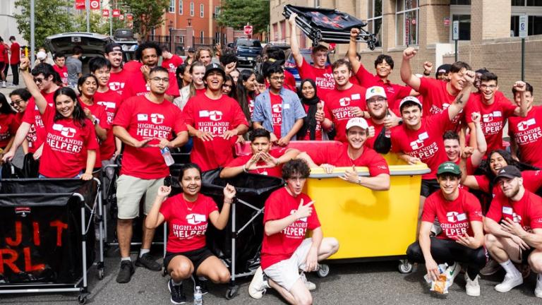 Group of student volunteers on move-in day