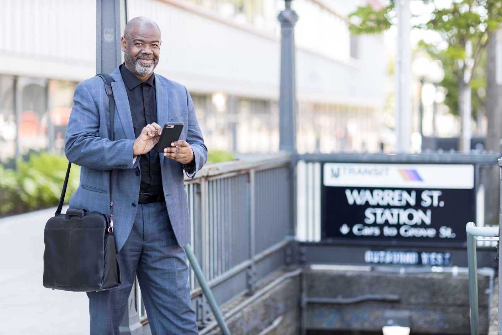 Student at the local transit station