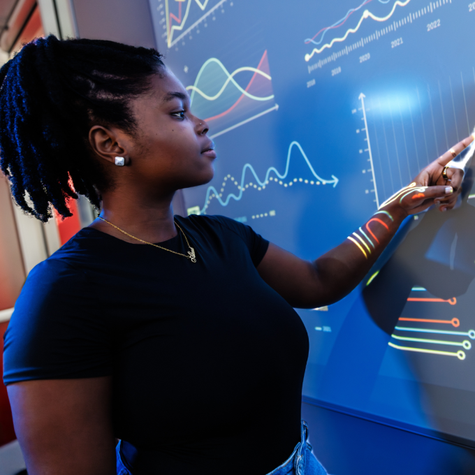 female student in a classroom