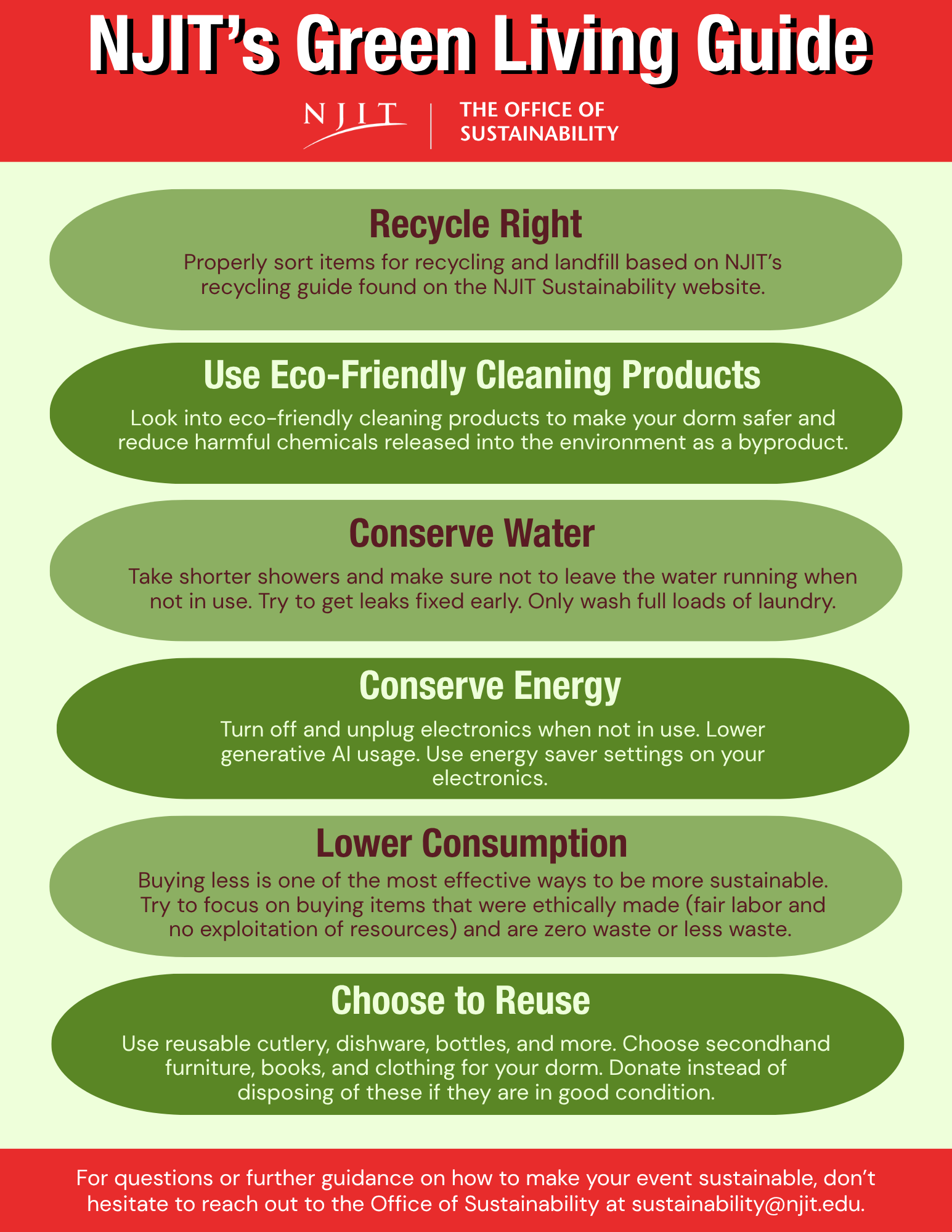 A guide to green living at NJIT.